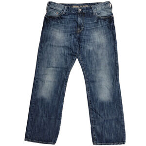 Mavi Mens Jeans Matt Size 38x32 Blue Med Wash Relaxed Fit Straight Leg Mid-Rise